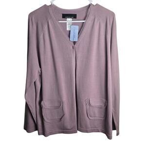Jones New York Silk Blend Lavender Cardigan Sweater Women’s Size XL NWT
